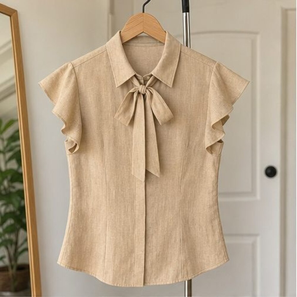 Camel Button Blouse